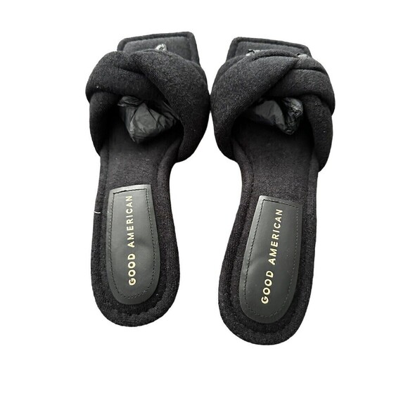Good American Women's Black Terry Kickstand Low Heel Slide Sandals NWOB size 7.5 - Picture 3 of 6